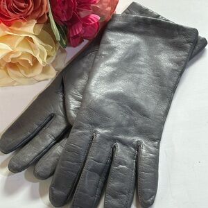 Fownes Women's Genuine Gray Leather Gloves Acrylic Lined - SIZE: 7 vintage